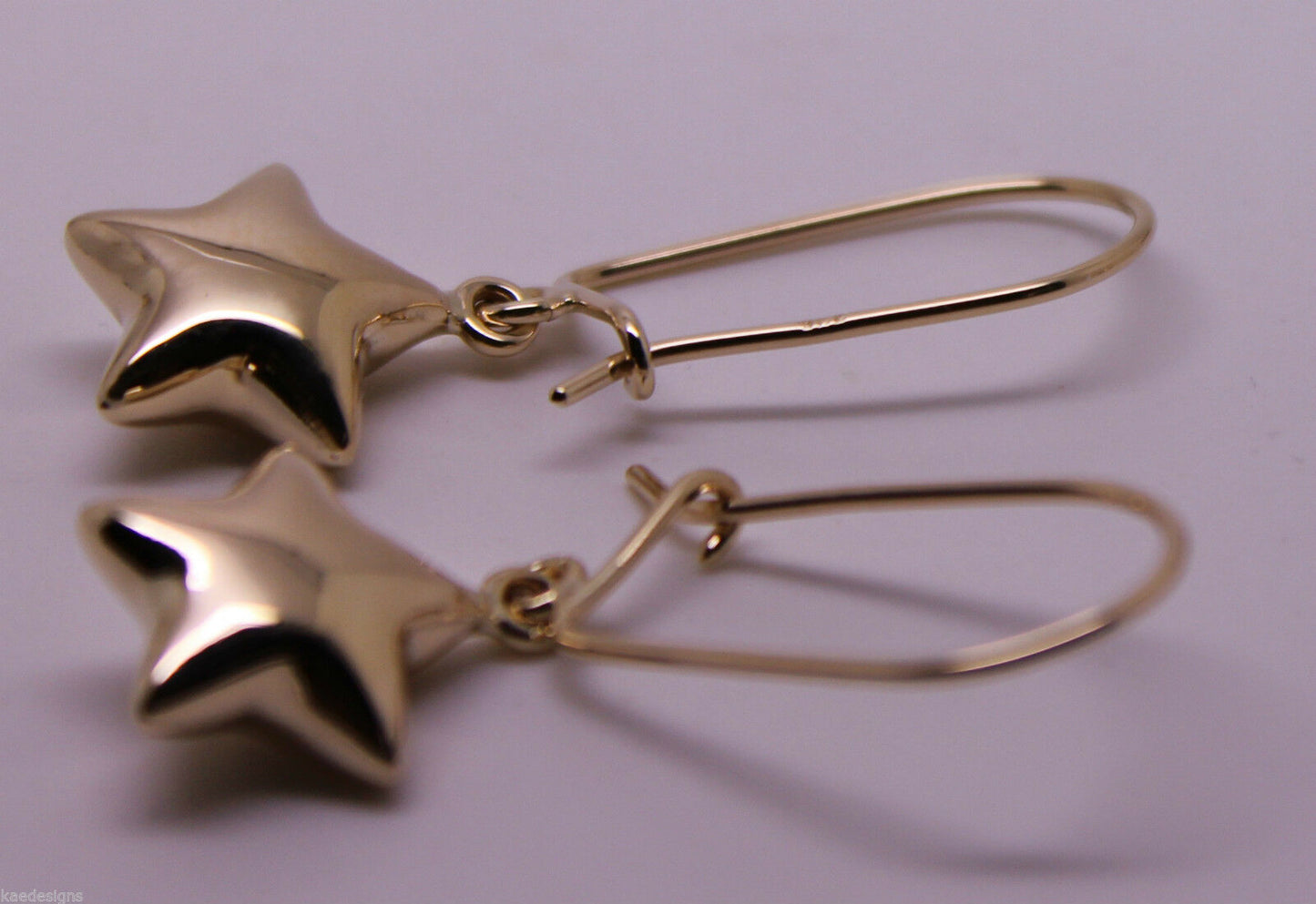 Genuine 9ct 9k 375 Yellow Or White Or Rose Gold Bubble Drop Star Closed Hook Earrings
