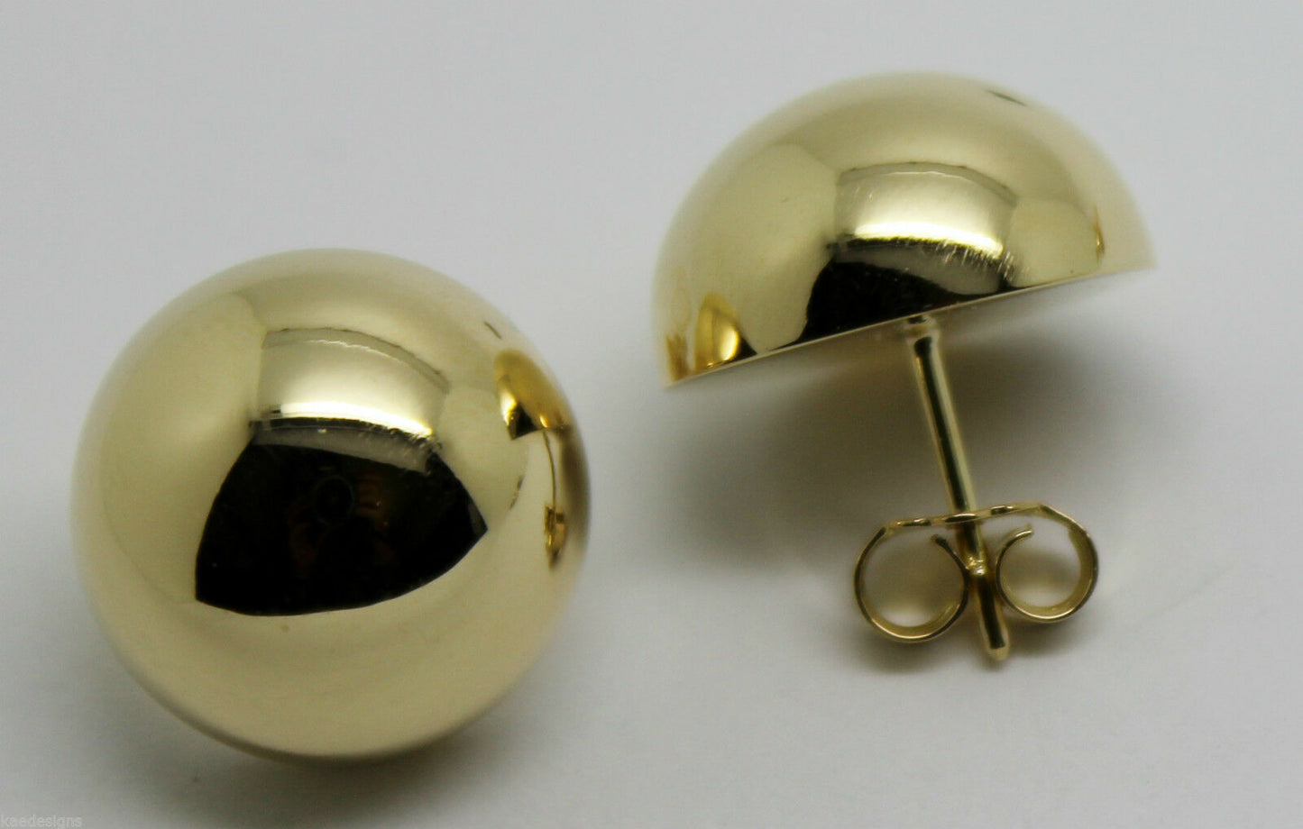 Kaedesigns, 9ct  9k Yellow Or White Or Rose Gold 375 18mm Half Ball Hook Earrings