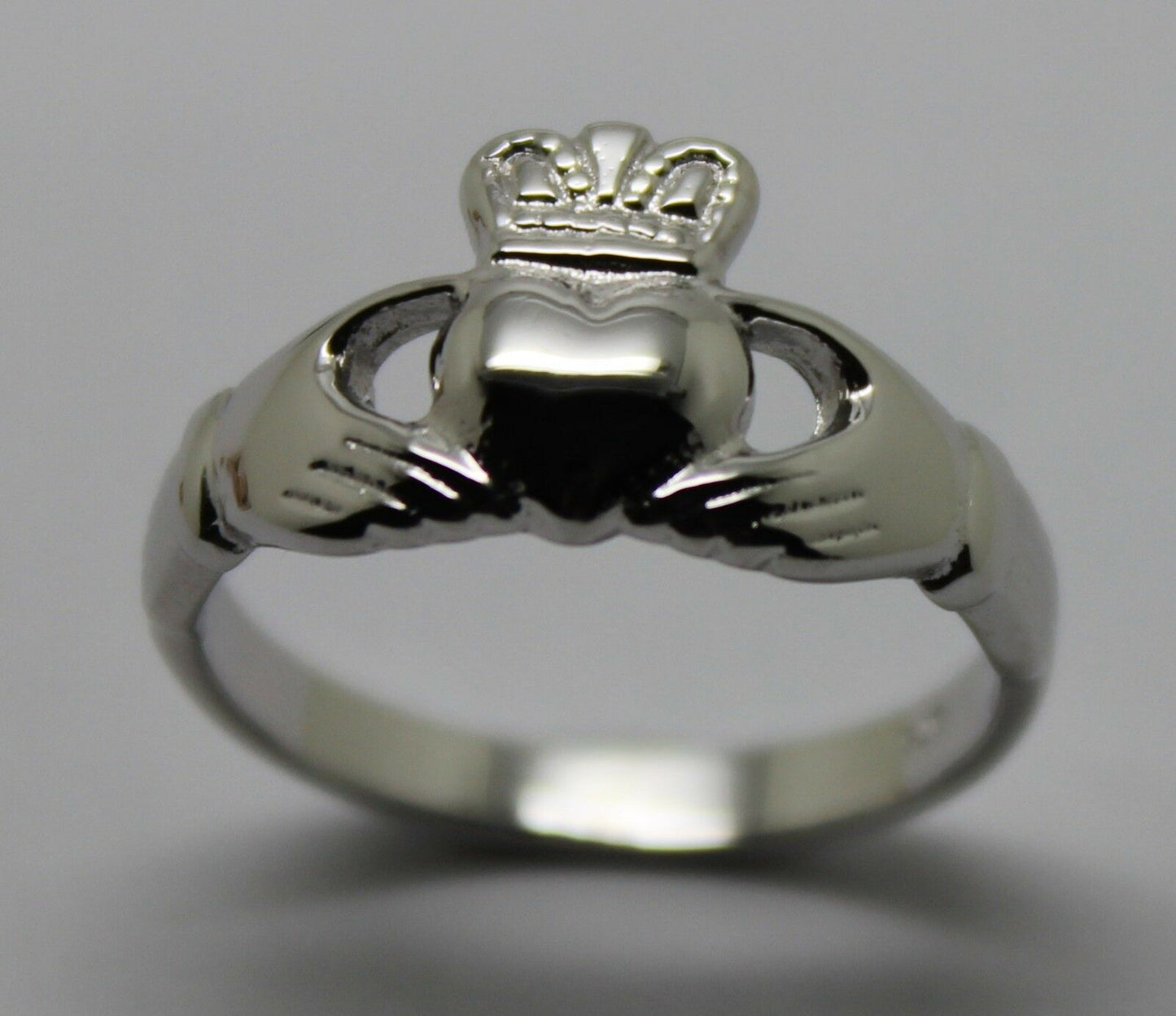 Genuine 9ct 375 Solid Yellow, Rose or White Gold Claddagh Celtic Friendship Ring In Your (Sizes L to S)
