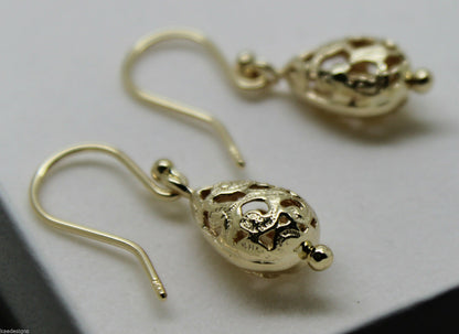 Kaedesigns 9ct 9k 375 Yellow Or White Or Rose Gold Teardrop Filigree Earrings