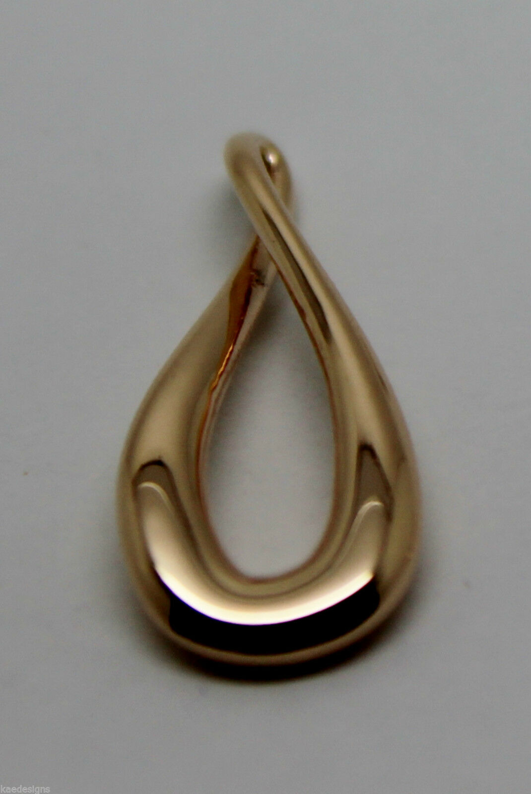 Kaedesigns Genuine 9ct 9K 375 Yellow or Rose or White Gold Large Tear Drop Pendant