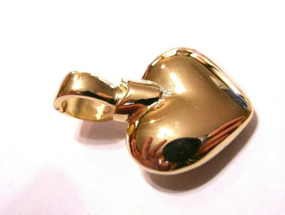 Genuine New 9ct 9k 375 Heavy Full Solid Yellow, Rose or White Gold Heart Pendant With Enhancer