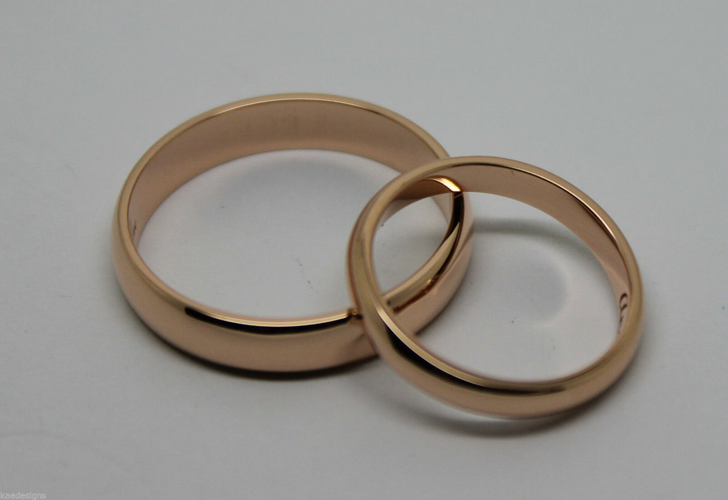Kaedesigns, 2 Rings X Custom Made Solid 18ct 18kt Yellow,Rose or White Gold Wedding Bands