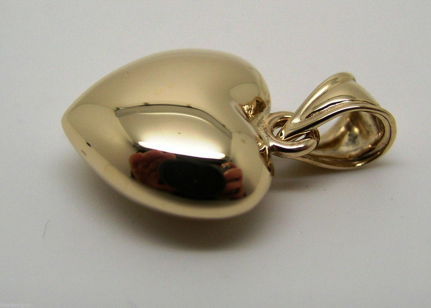 Kaedesigns, 9ct Small To Medium Bubble Rose Or Yellow Or White Gold Heart Pendant