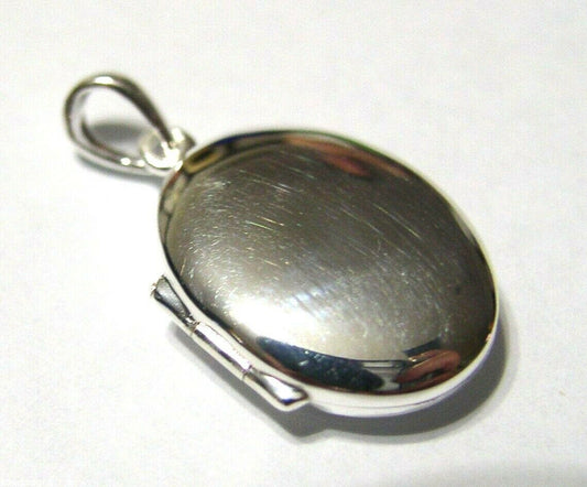 Genuine Sterling Silver 925 Oval Locket Pendant With 2 Photos