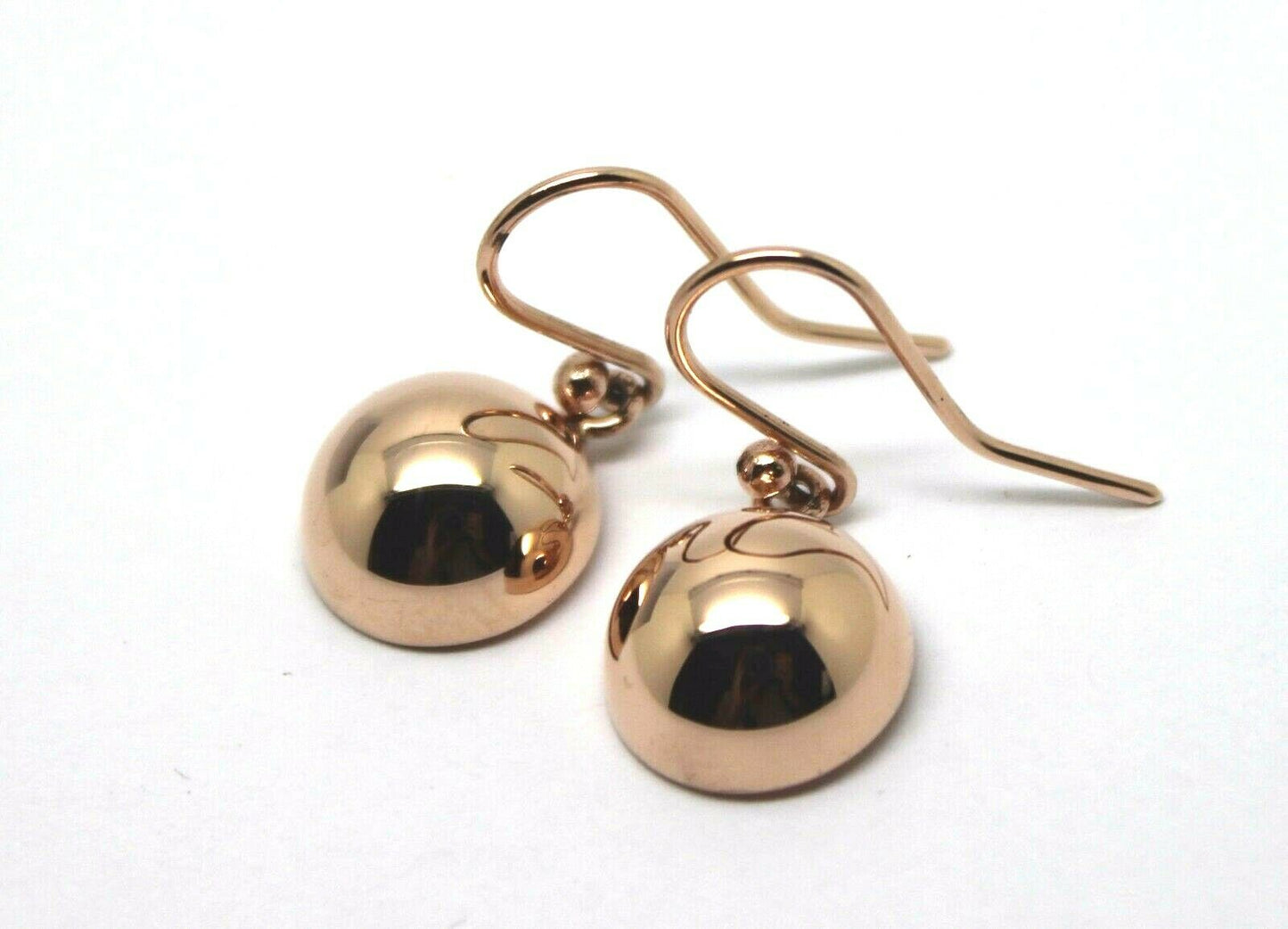 Genuine 9kt 9ct 375 Solid Yellow, Rose & White Gold 12mm Half Plain Ball Earrings