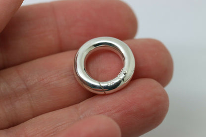 Genuine Large Sterling Silver 14mm, 17mm or 21mm Round Spring Circle Clasp Shortener Polished
