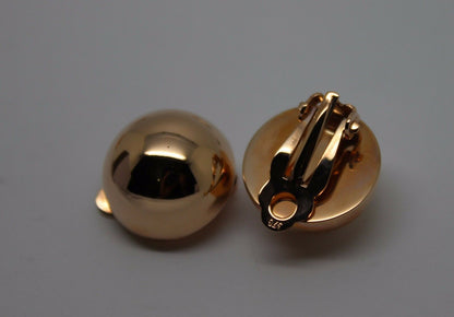Kaedesigns Genuine 9ct 9k 375 Rose, Yellow Or White Gold Clip On 16mm Half Ball Earrings