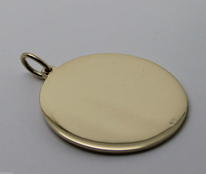 Kaedesign Genuine 375 9ct Yellow Or Rose Or White Gold Large Oval Shield Pendant