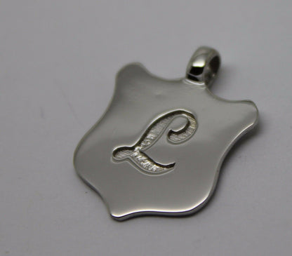 Kaedesigns, New Genuine 9K 9ct Yellow, Rose or White Gold Shield Pendant With Your Initial