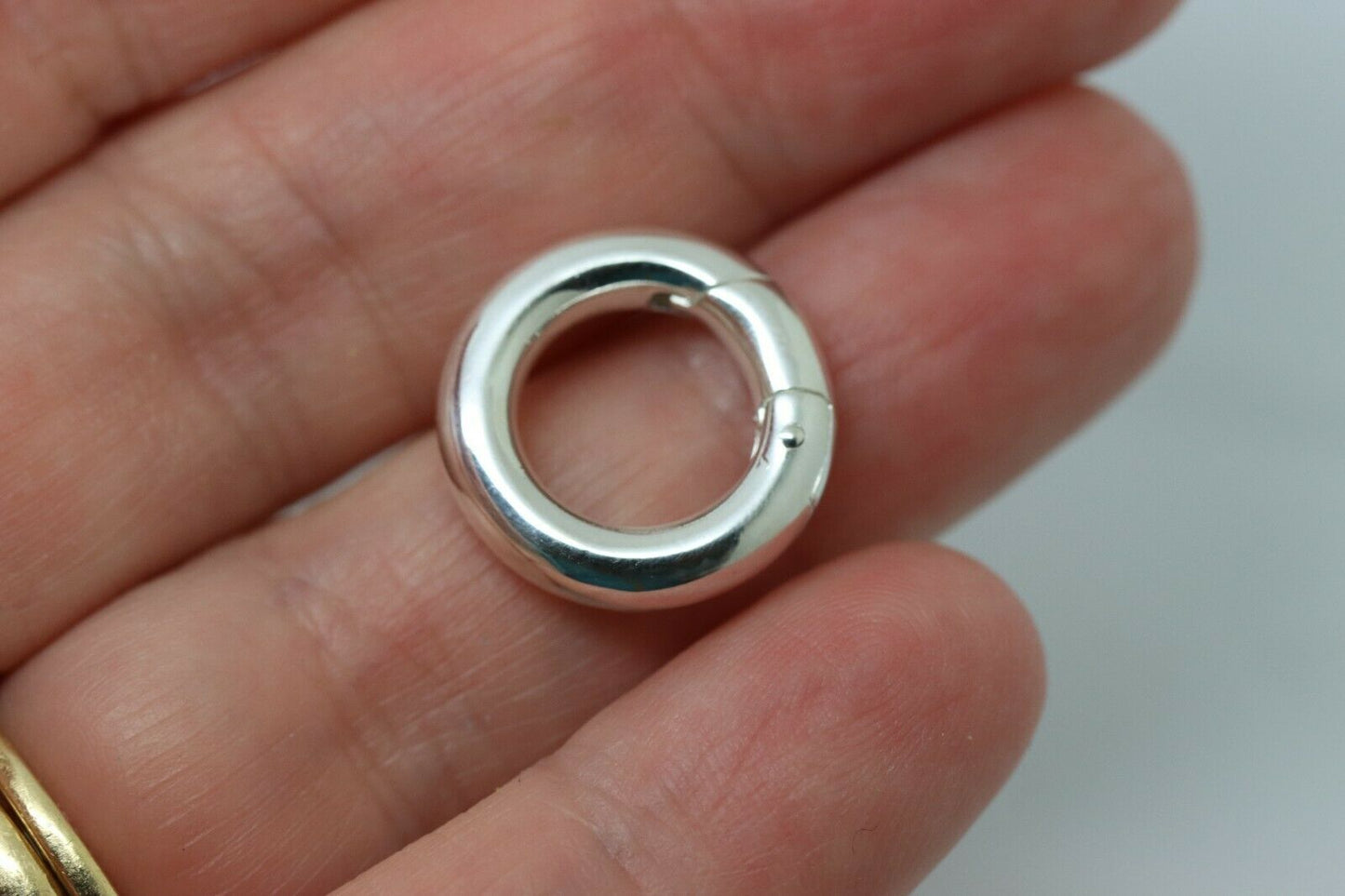 Genuine Large Sterling Silver 14mm, 17mm or 21mm Round Spring Circle Clasp Shortener Polished