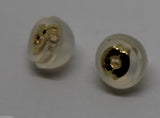 Genuine New 18ct Yellow Or White Gold Disc Silicone Butterfly Earring Backs