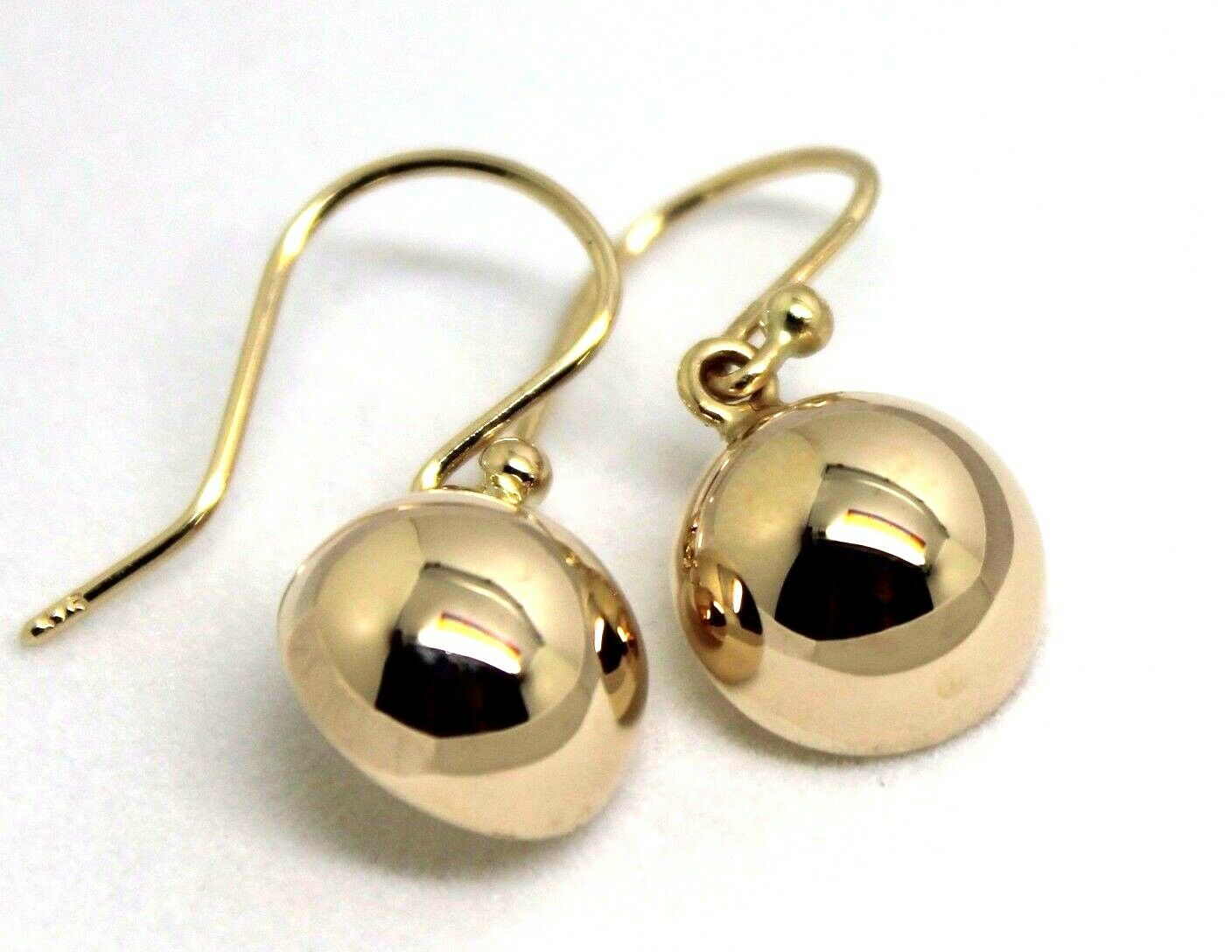 Genuine 9kt 9ct 375 Solid Yellow, Rose & White Gold 12mm Half Plain Ball Earrings