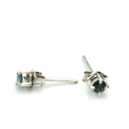 Kaedesigns New 9ct Solid White Gold London Blue Topaz 3mm Earrings
