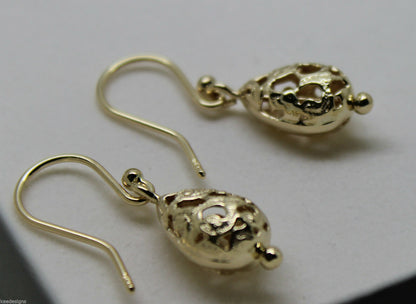 Kaedesigns 9ct 9k 375 Yellow Or White Or Rose Gold Teardrop Filigree Earrings
