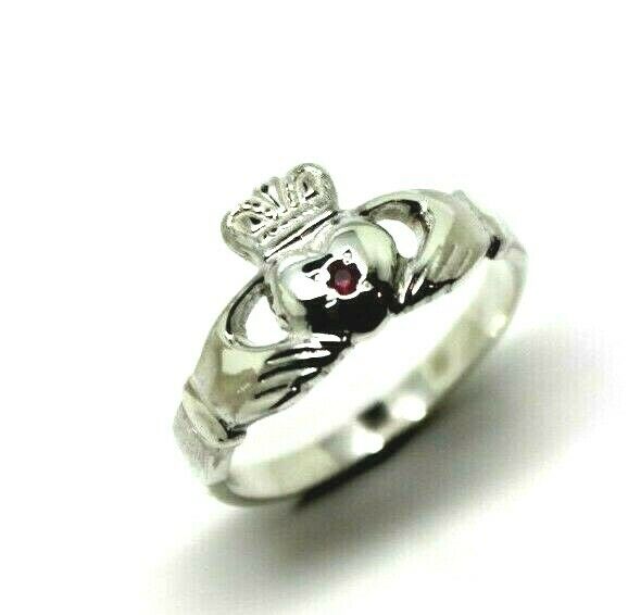 Kaedesigns Sterling Silver 925 Ruby (Birthstone July) Claddagh Ring