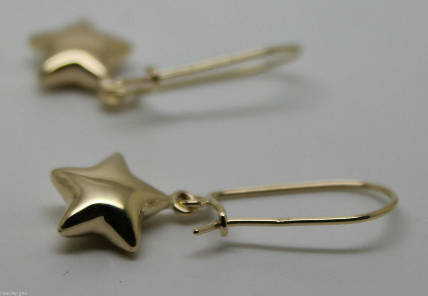 Genuine 9ct 9k 375 Yellow Or White Or Rose Gold Bubble Drop Star Closed Hook Earrings