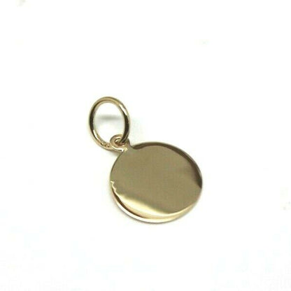 Genuine 9ct 9k 375 Solid Yellow, Rose or White Gold 12mm disc round circle pendant
