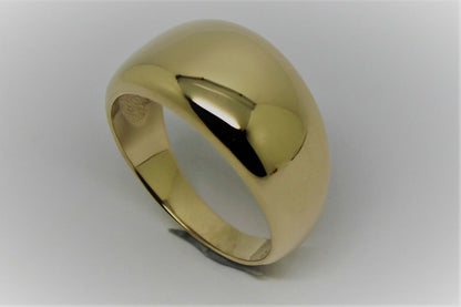 Genuine Solid 9ct White Or Rose Or Yellow Gold High 10mm Dome Ring Your Size