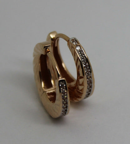 Genuine 9ct 9k 375 Rose Gold Hoops 15mm Huggies Earrings *Free Express Post