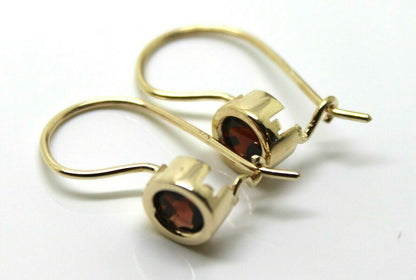 Genuine 9ct Yellow, Rose or White Gold Red Stone Solitaire Earrings