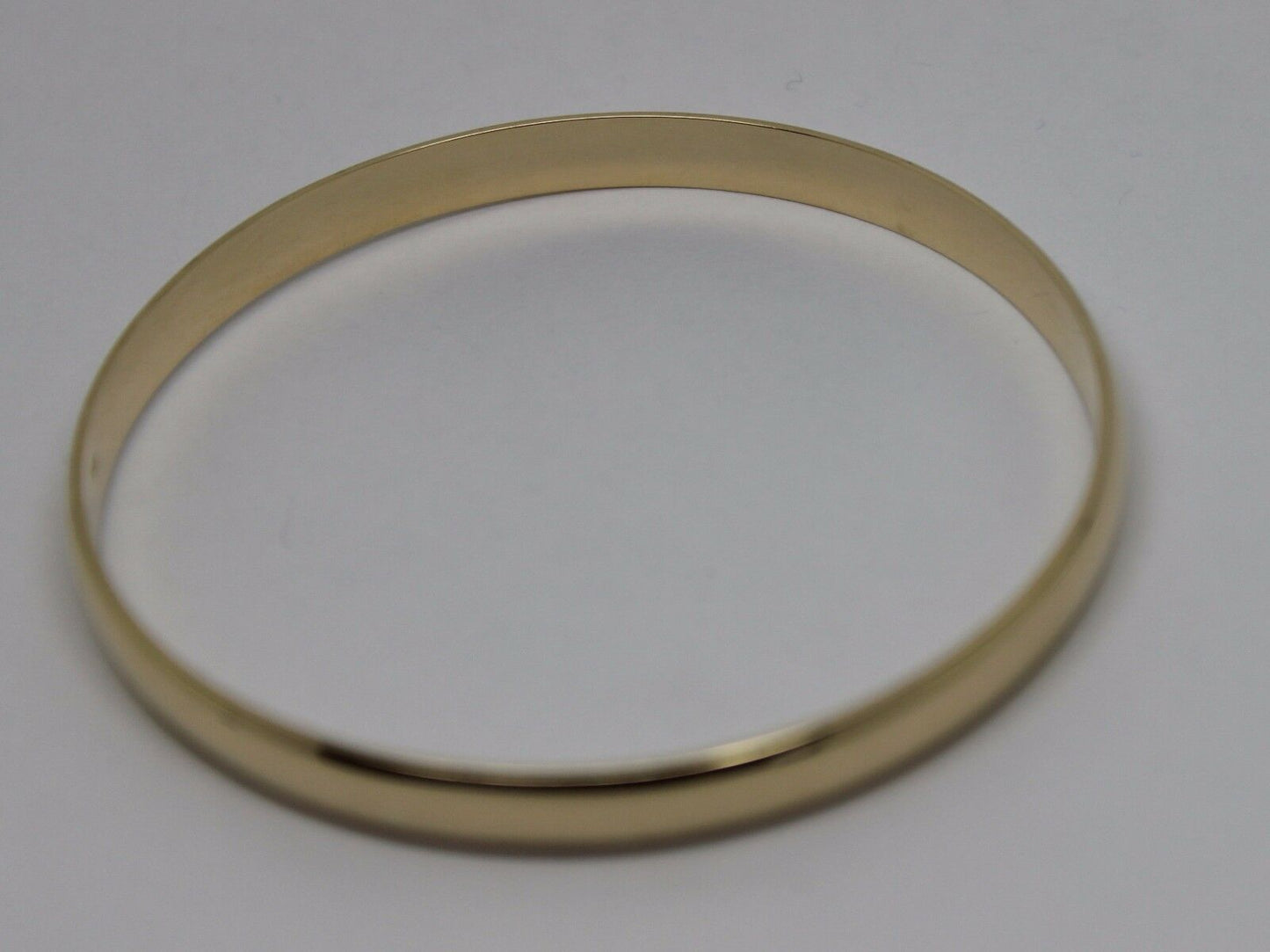 Genuine 9ct 9kt FULL SOLID Heavy Yellow, Rose or White gold 5mm wide half round Bangle 57mm inside diameter