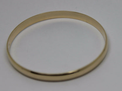 Genuine 9ct 9kt FULL SOLID Heavy Yellow, Rose or White gold 5mm wide half round Bangle 57mm inside diameter