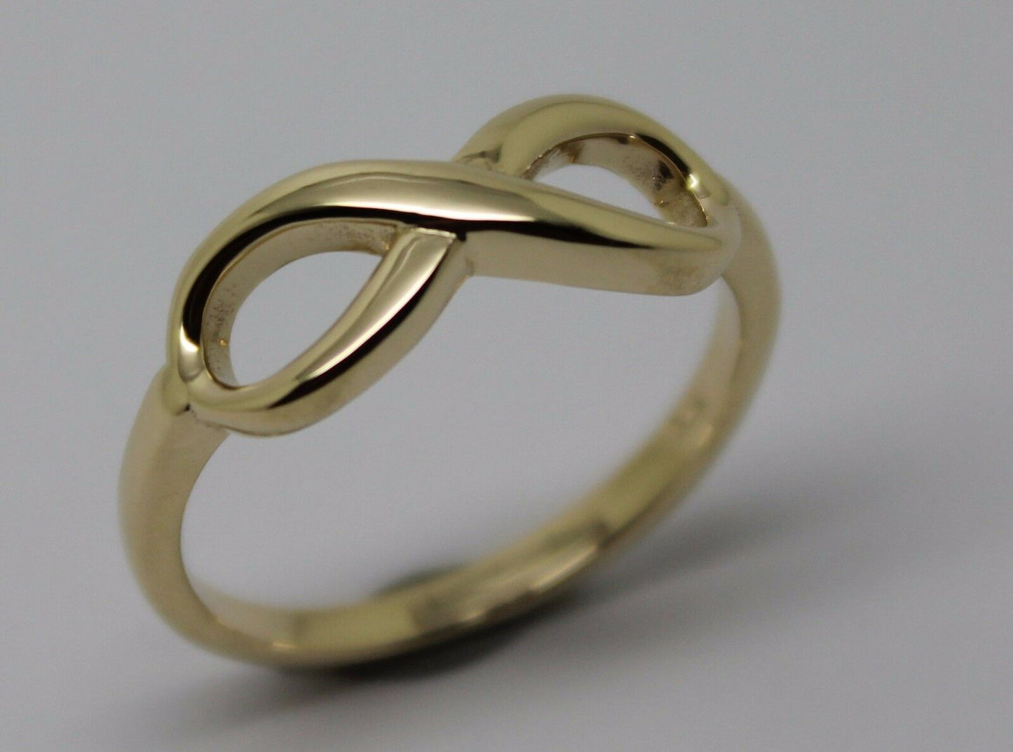 Genuine 9ct 9k 375 Yellow, Rose or White Gold Solid Infinity Ring Size J