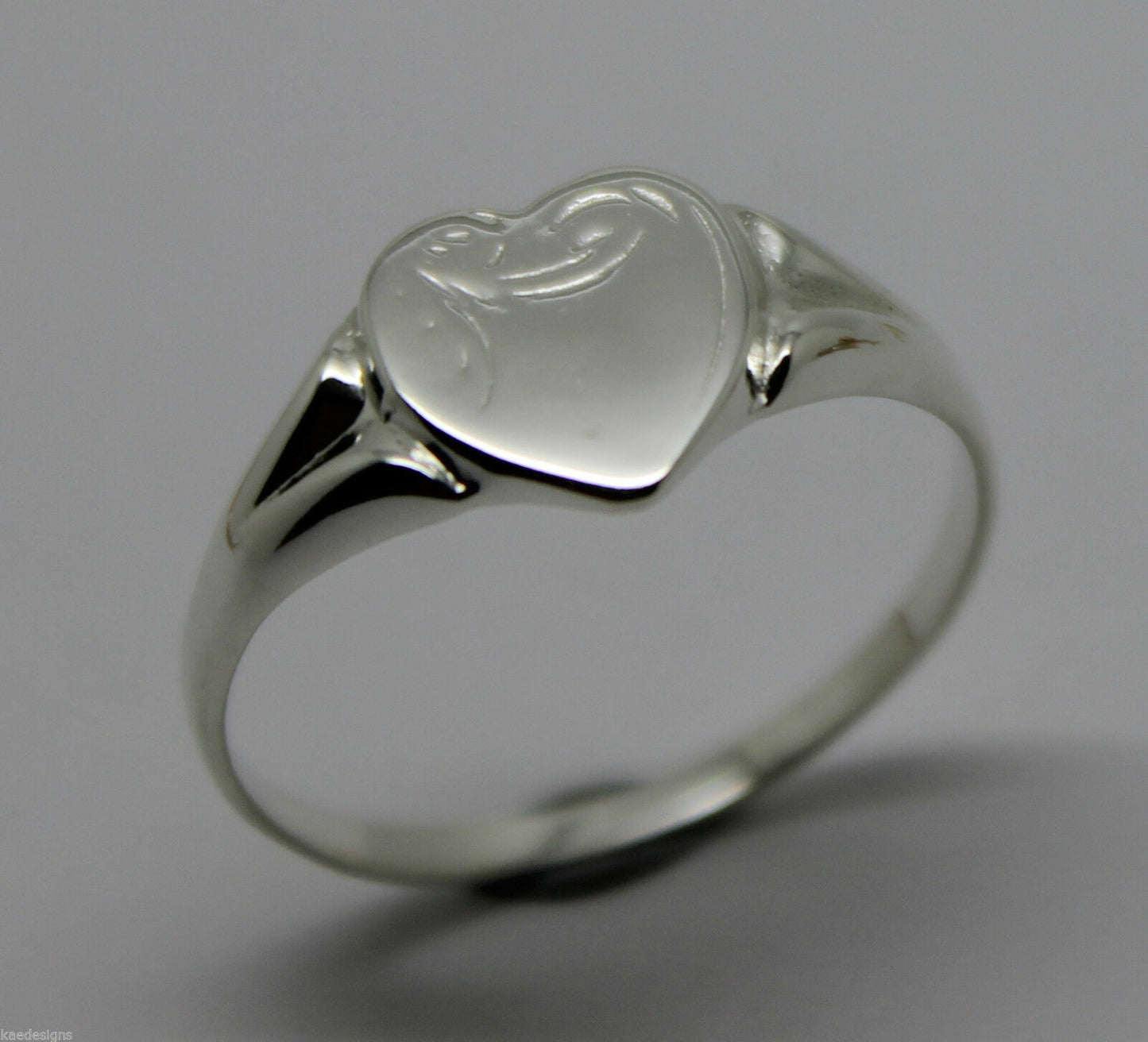 Kaedesigns, New Genuine Large Sterling Silver Heart Signet Ring - Choose your size