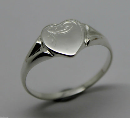 Kaedesigns, New Genuine Large Sterling Silver Heart Signet Ring - Choose your size