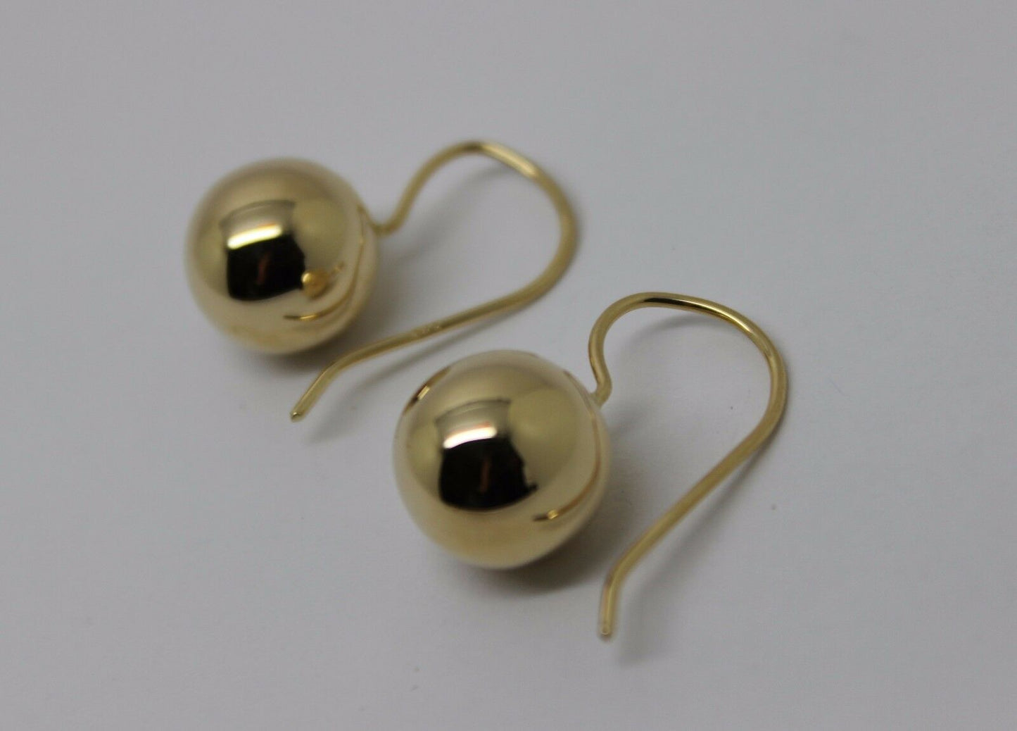 Kaedesigns Genuine 9ct 9k 375 Yellow, Rose or White Gold 12mm Euro Ball Drop Earrings