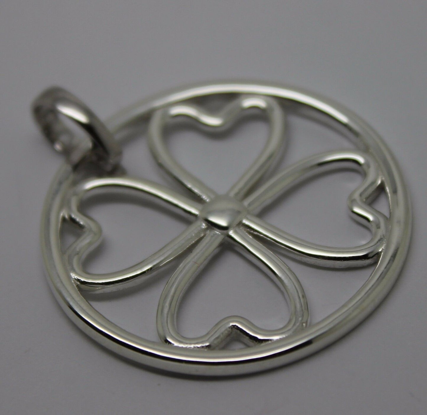 Sterling Silver 925 Four Heart Pendant with Detachable Enhancer