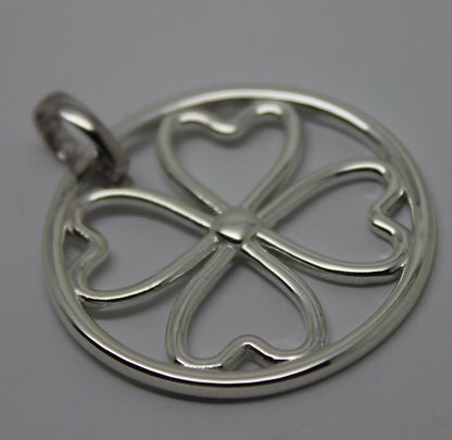 Sterling Silver 925 Four Heart Pendant with Detachable Enhancer