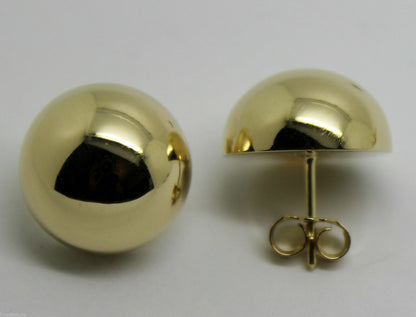 Kaedesigns, 9ct  9k Yellow Or White Or Rose Gold 375 18mm Half Ball Hook Earrings