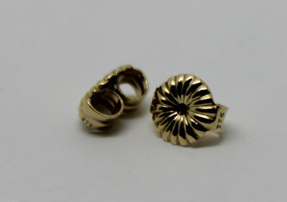 Kaedesigns 9ct 9k 375 Yellow Or White Gold Flower Earring Butterfly Backs 5.5mm Or 9mm