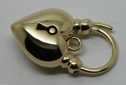 Kaedesigns 9ct 9k 375 Yellow Gold or White Gold or Rose Gold Heart Locket Padlock
