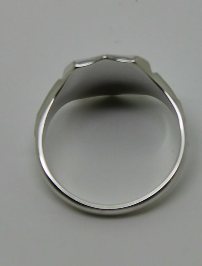 Kaedesigns New Sterling Silver 925 Shield Large Signet Ring In Your Ring Size