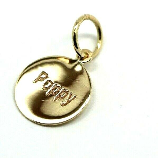 Genuine 9ct 9k 375 Solid Yellow Gold 12mm disc round circle pendant + Engraving