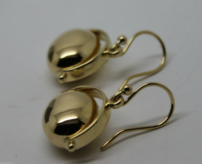 Genuine 9ct Yellow Or White Or Rose Gold 375 Heavy Large Oval Spinner Earrings