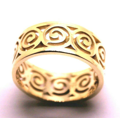 Kaedesigns Solid Genuine 9ct 9k 375 Yellow, Rose or White Gold 7mm Swirl Surf Wave Ring