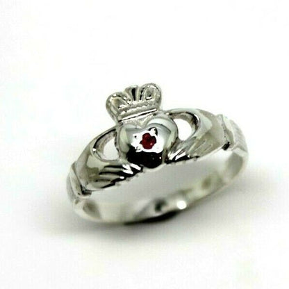 Kaedesigns Sterling Silver 925 Ruby (Birthstone July) Claddagh Ring
