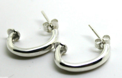 Genuine Sterling Silver 925 C Stud Earrings Butterfly Backs