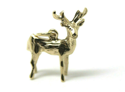 Kaedesigns, 3D 9ct Yellow Or Rose Or White Gold Deer Or Moose Charm Or Pendant