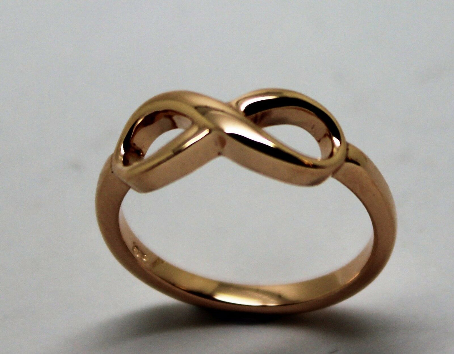 Genuine New 9ct 9k 375 Yellow, Rose or White Gold Solid Infinity Ring Size S / 9 1/8
