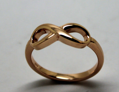 Genuine New 9ct 9k 375 Yellow, Rose or White Gold Solid Infinity Ring Size S / 9 1/8
