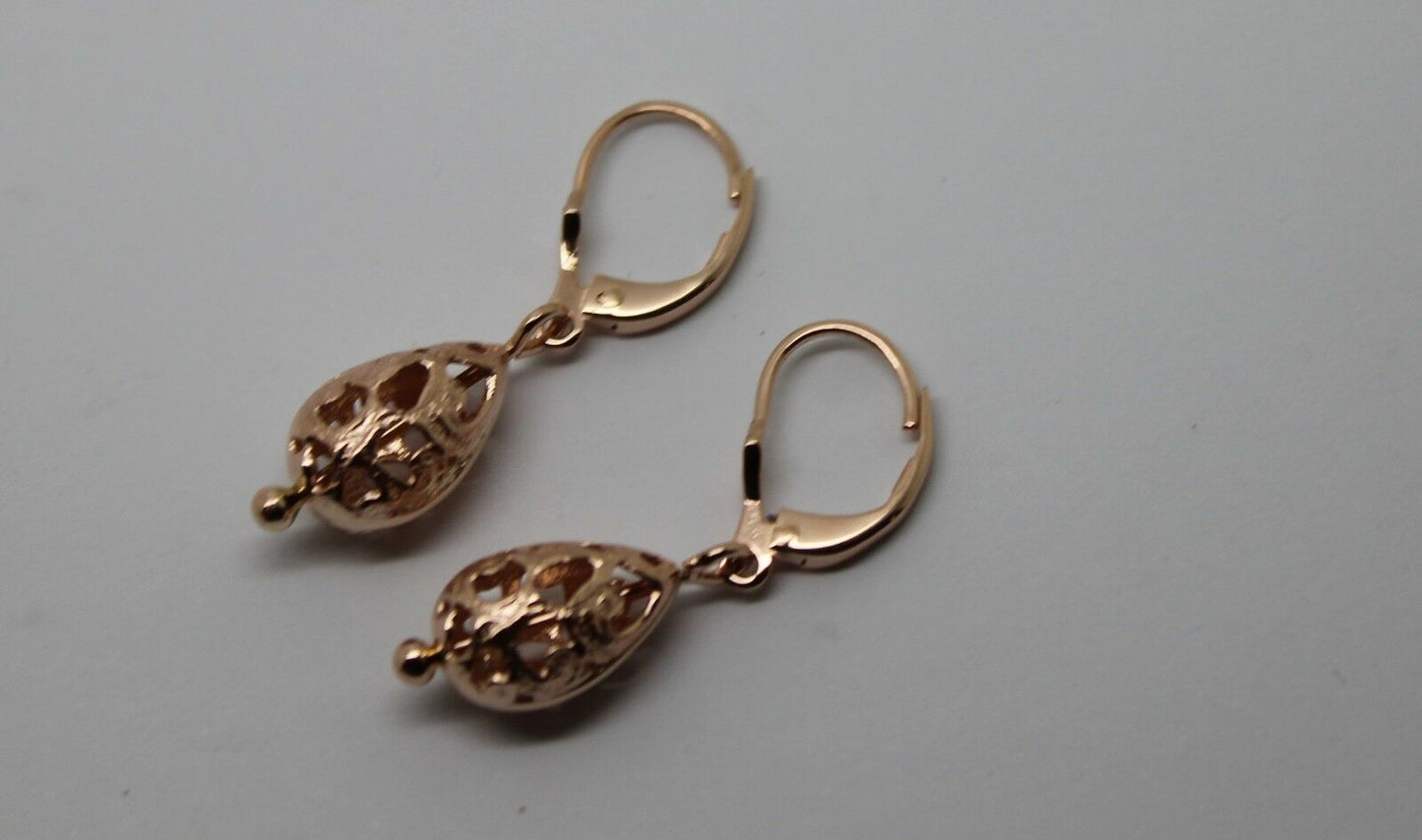 Genuine 9ct 9k 375 Yellow, Rose or White Gold Teardrop Earrings Continental Clip Hooks