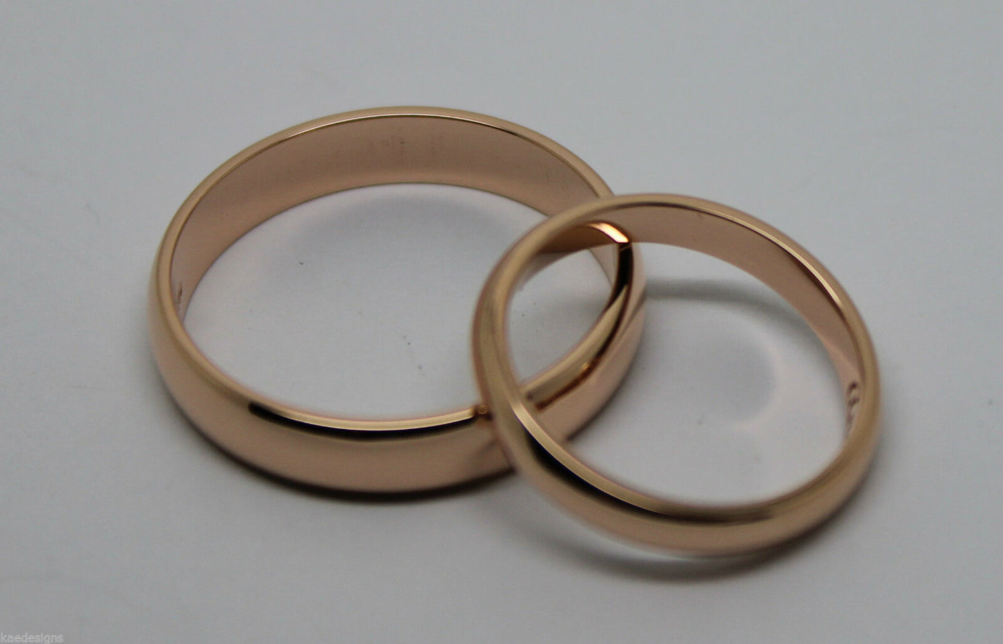 Kaedesigns, 2 Rings X Custom Made Solid 18ct 18kt Yellow,Rose or White Gold Wedding Bands