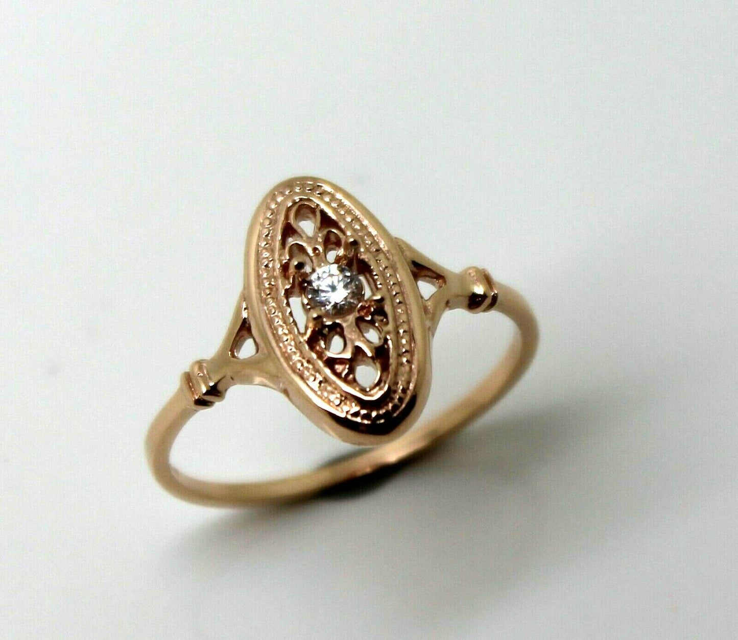 Kaedesigns Genuine 9ct 9k Yellow, Rose or White Gold Delicate White Sapphire Filigree Ring