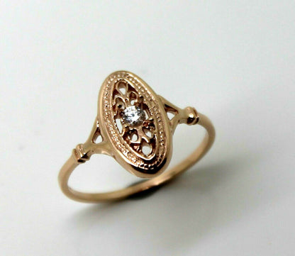 Kaedesigns Genuine 9ct 9k Yellow, Rose or White Gold Delicate White Sapphire Filigree Ring