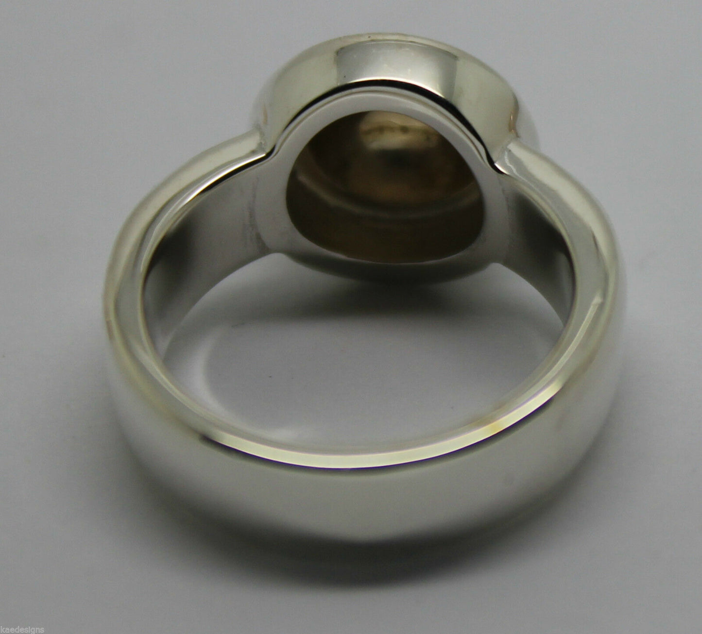 Size M Kaedesigns New Genuine Sterling Silver & 9ct Yellow Gold Half Ball Ring